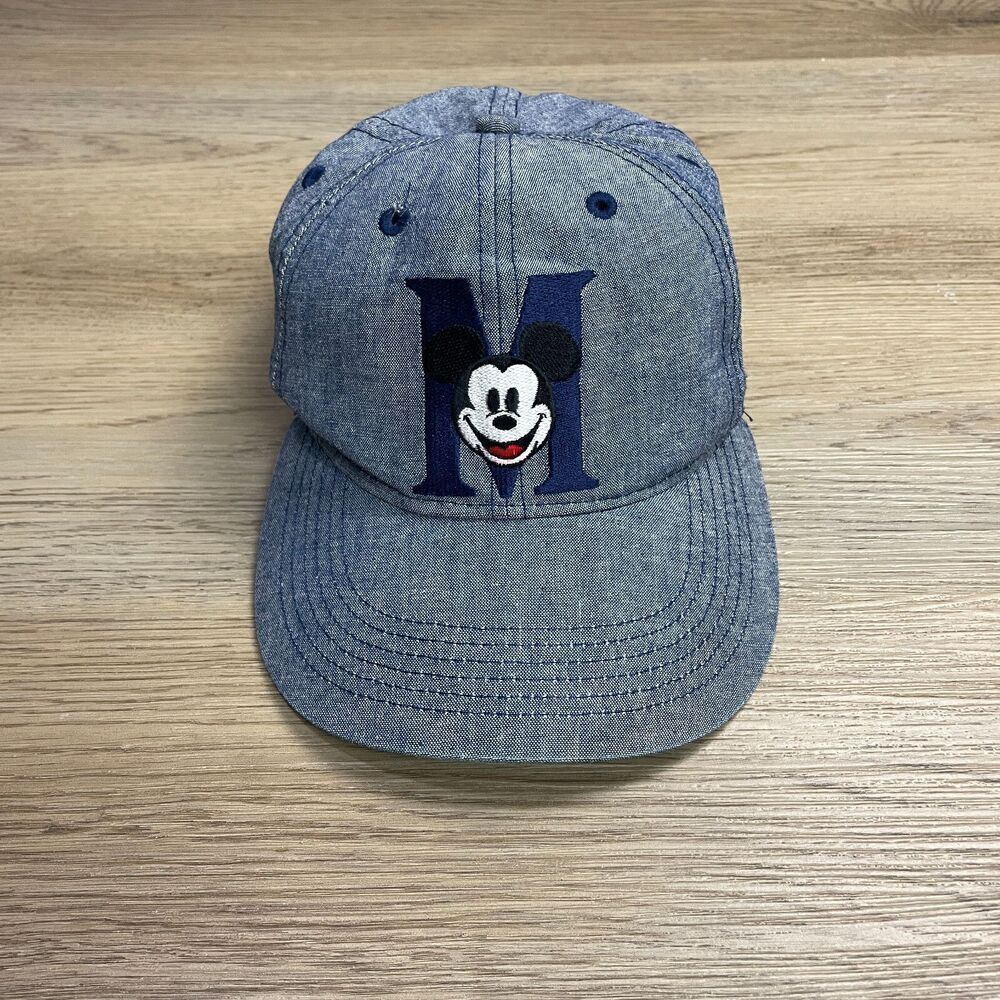 Vintage Mickey Mouse Hat Cap Blue Snapback Disney Cartoon 90s One Size